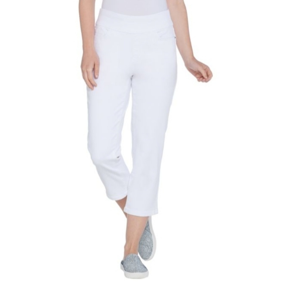 Denim & Co Smooth Waist Crop Pants - Picture 2 of 6